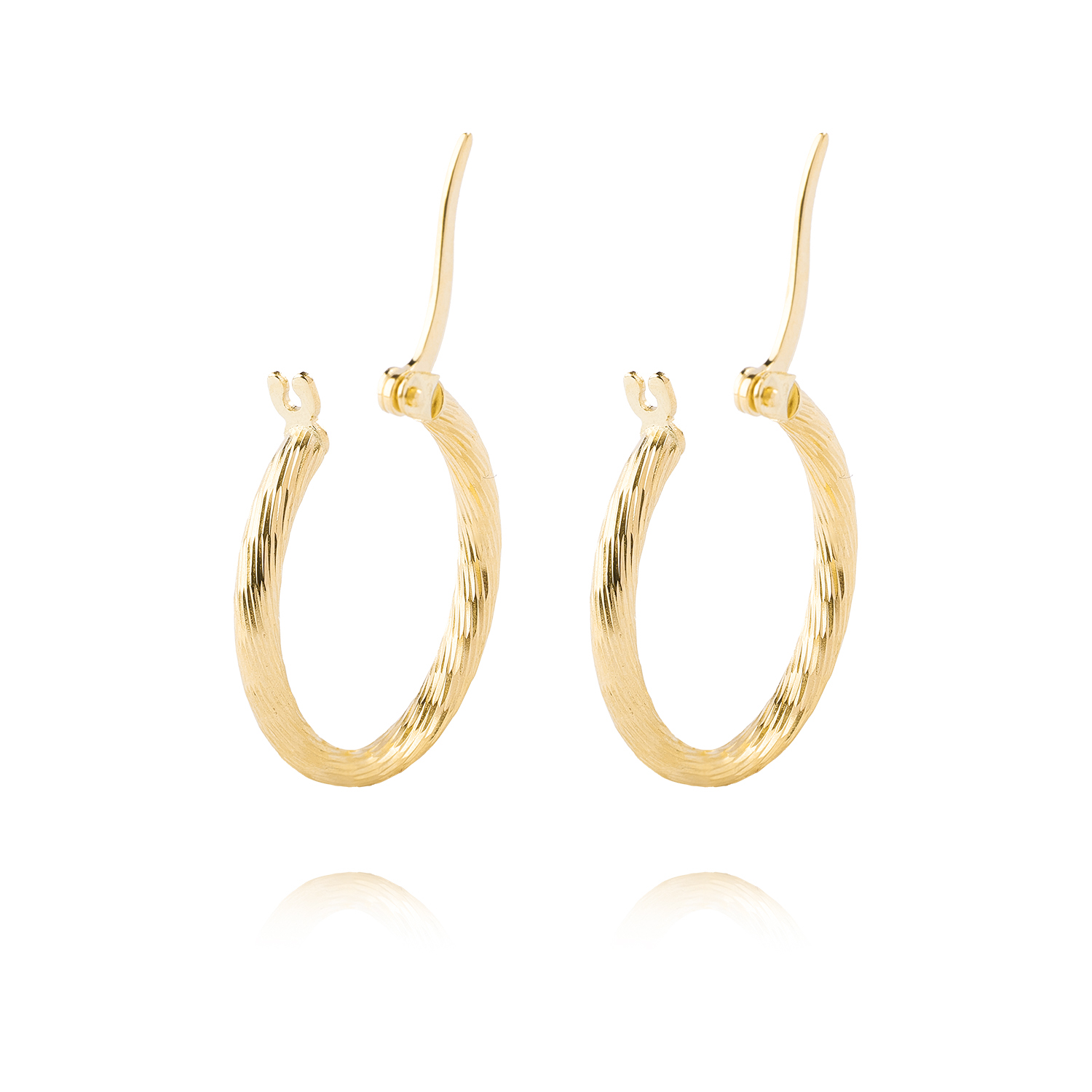 Aros de Oro 18kt Argollas Biseladas 2mm 3