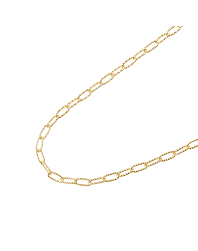 Collar de Oro 18kt Modelo Eslabon Satinado Mediano