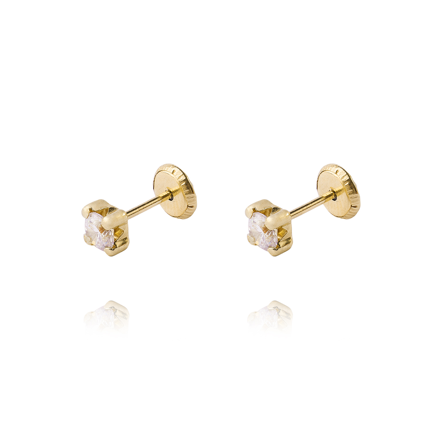 Aros de Oro 9kt Circon Mediano 4 Grifas 1
