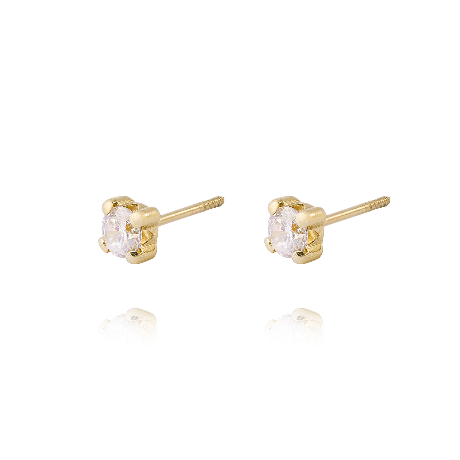 Aros de Oro 9kt Circon Mediano 4 Grifas 2