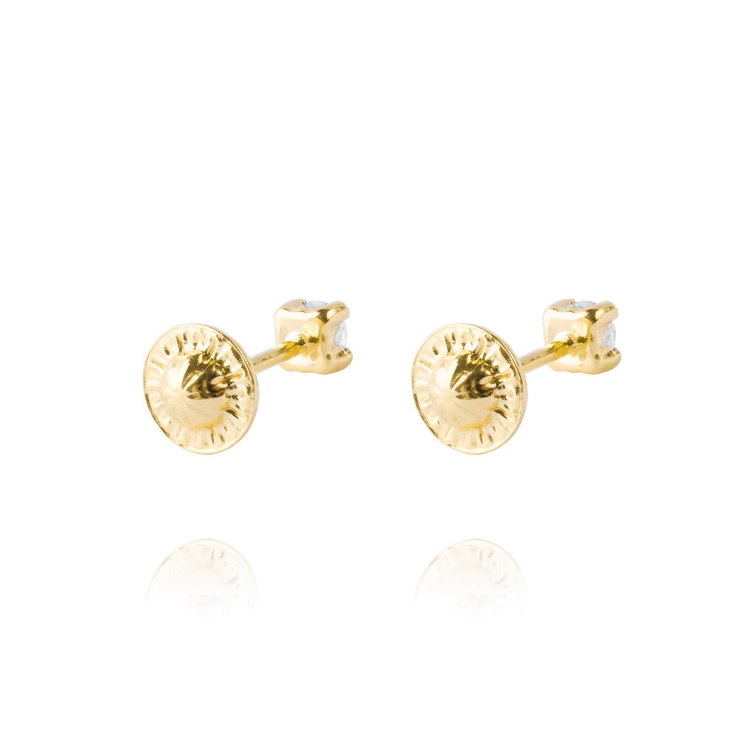 Aros de Oro 9kt Circon Mediano 4 Grifas 3
