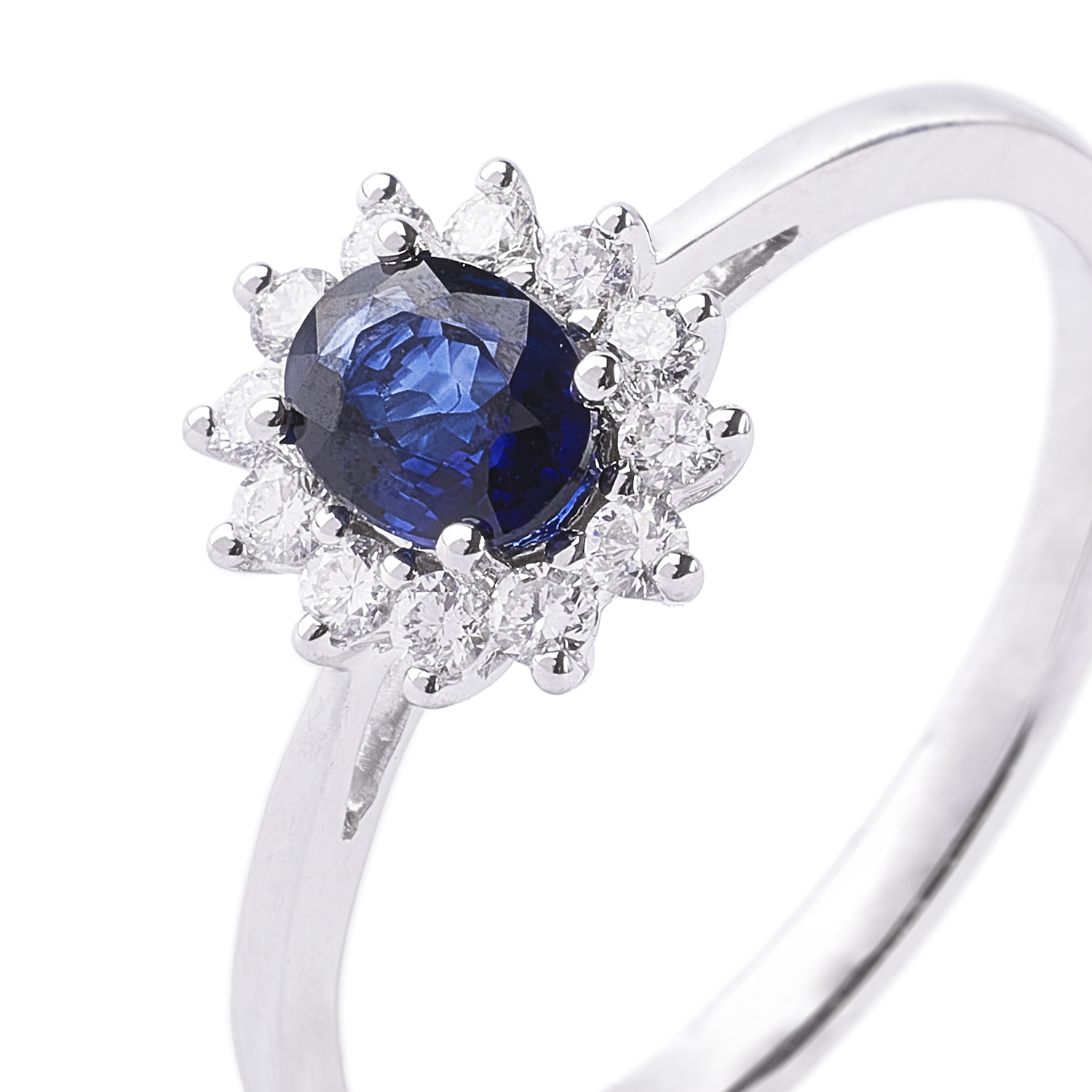 Anillo Oro Blanco 18kt Diamantes 17Pts y 39Pts Zafiro Lady 2