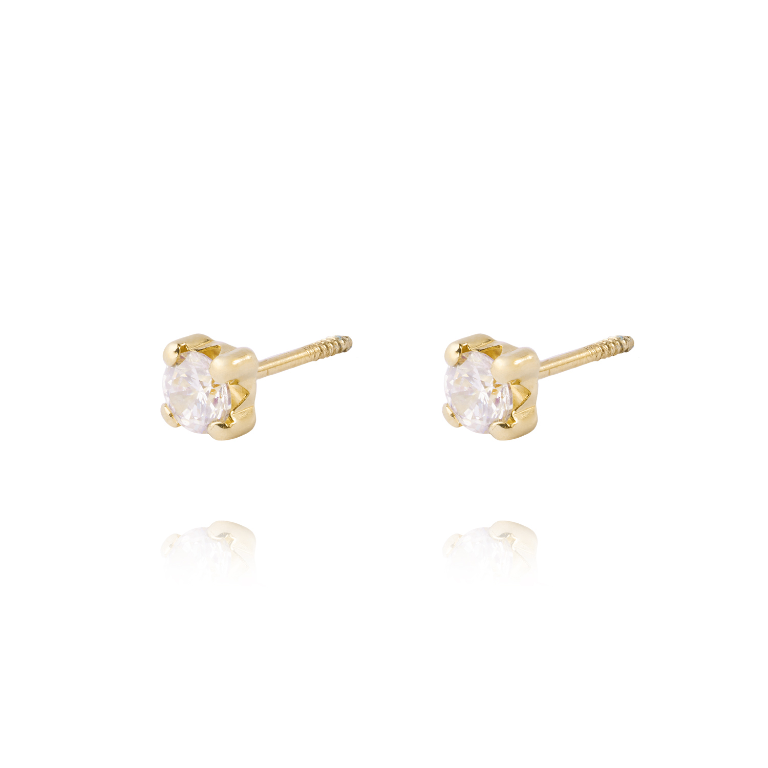 Aros de Oro 9kt Circonita Pequeña 4 Grifas 1