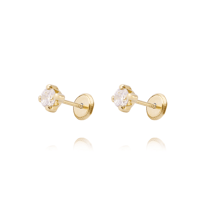 Aros de Oro 9kt Circonita Pequeña 4 Grifas 2