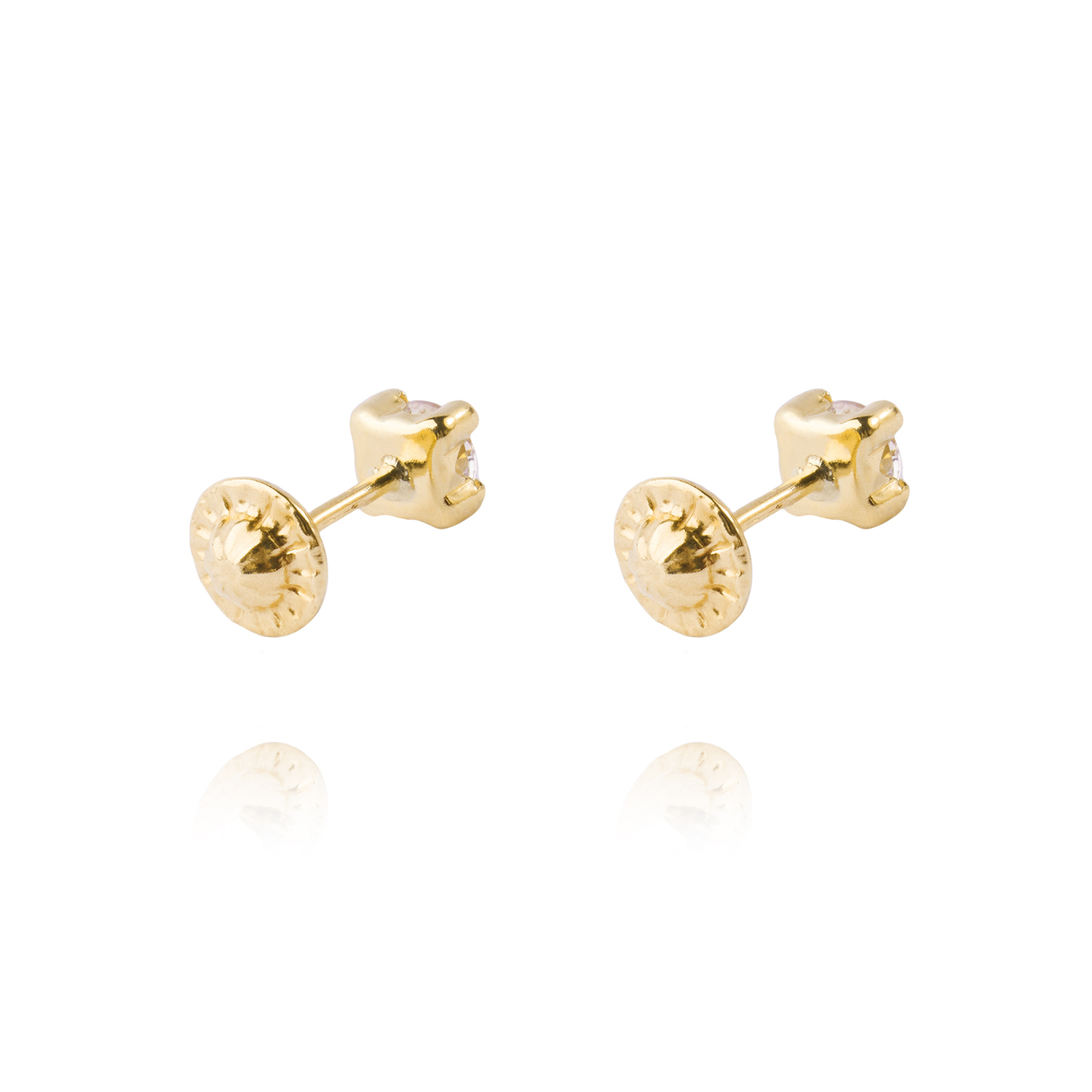 Aros de Oro 9kt Circonita Pequeña 4 Grifas 3