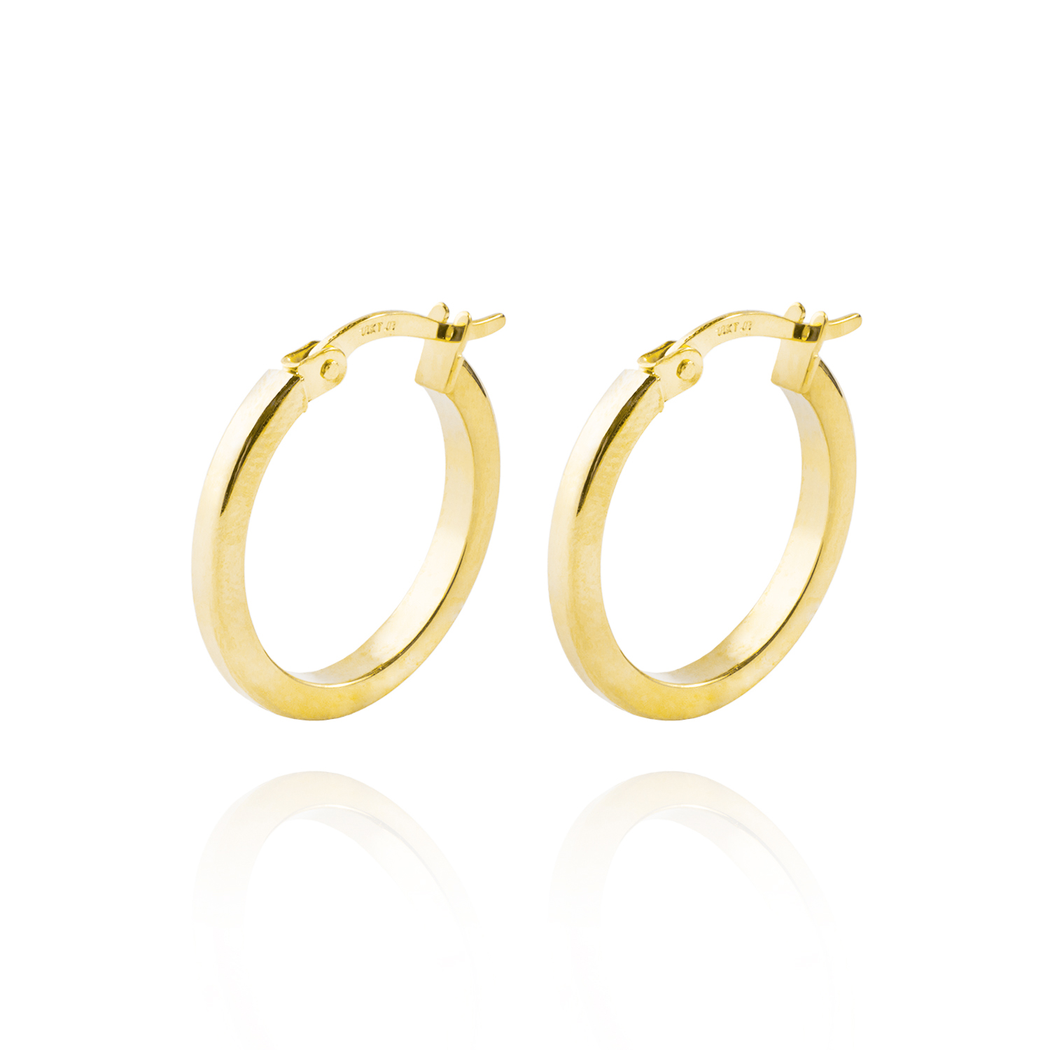 Aros de Oro 14kt Argolla Tubo 15mm 1