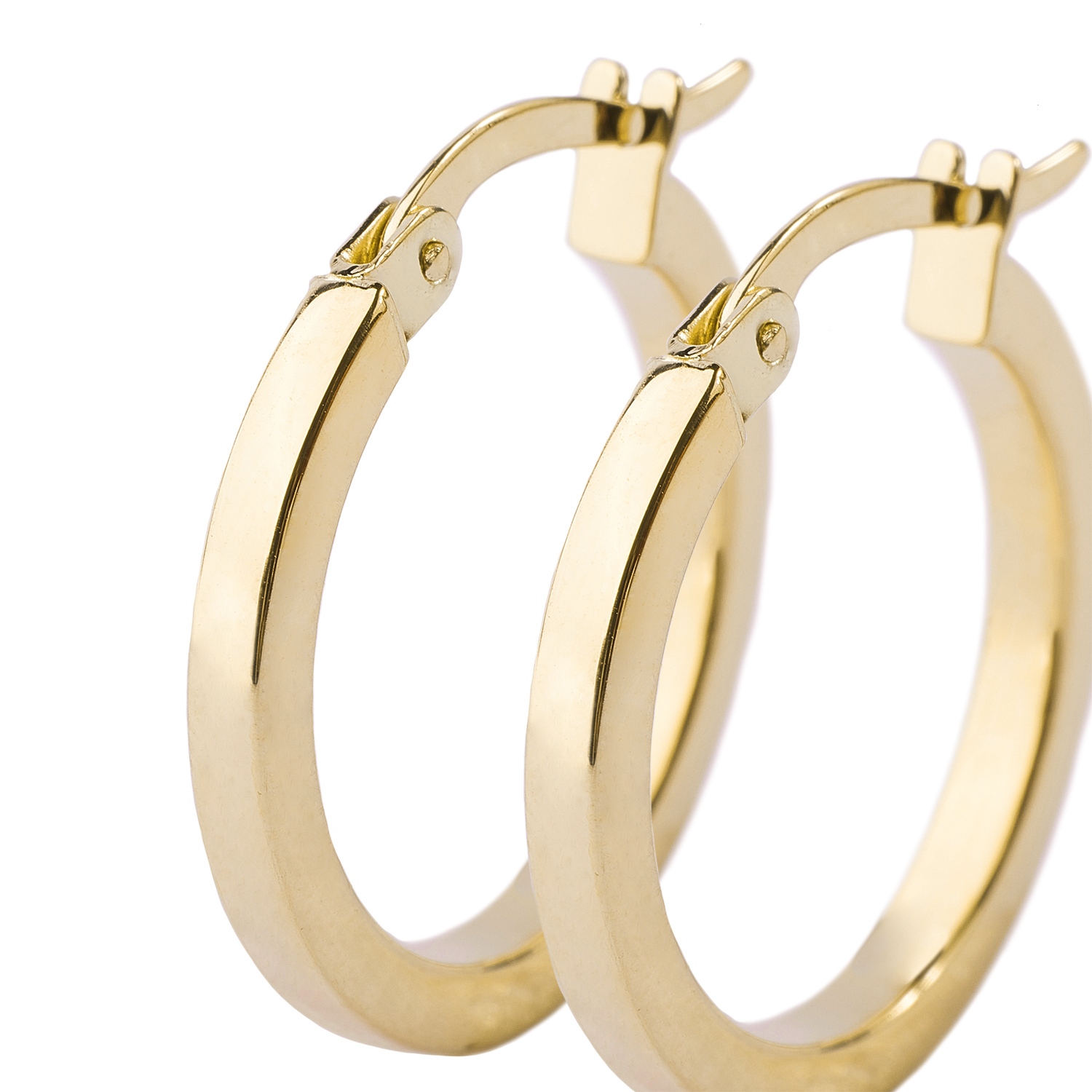 Aros de Oro 14kt Argolla Tubo 15mm 2