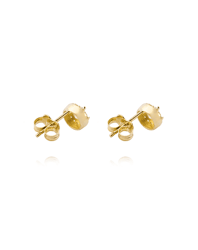 Aros de Oro 14kt Circonita Destellante 4mm