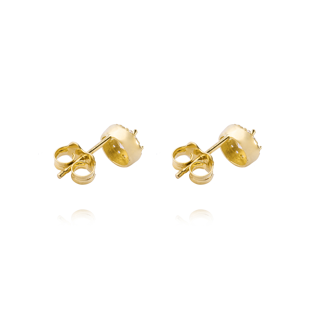 Aros de Oro 14kt Circonita Destellante 4mm 3