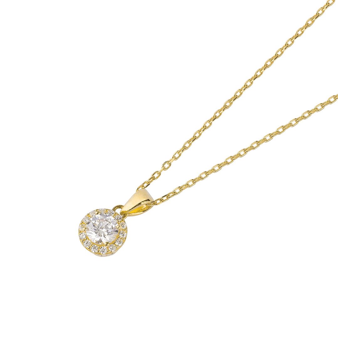 Colgante de Oro 9kt Circonita Destellante 5mm 2