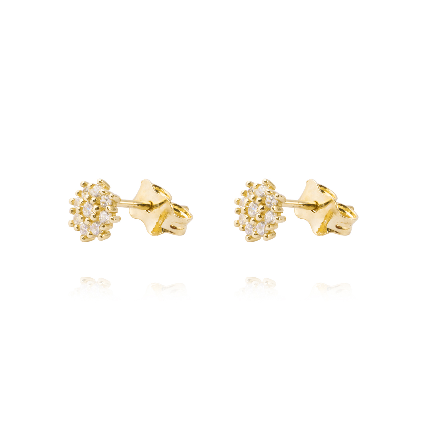 Aros de Oro 14kt Copo Circonita Brillante 1