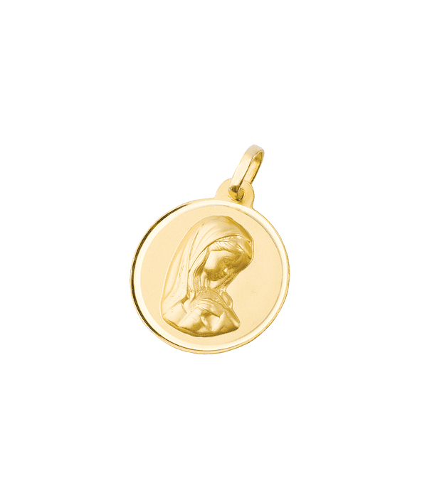 Colgante de Oro 18kt Virgen Niña 16mm