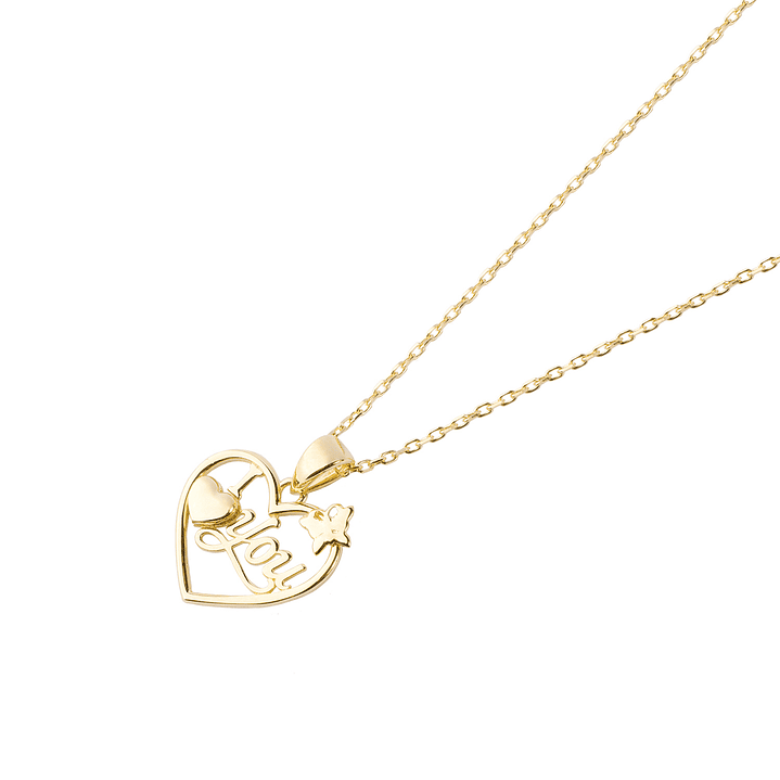Collar Oro Amarillo 18kt Modelo Corazón I ❤ You 1