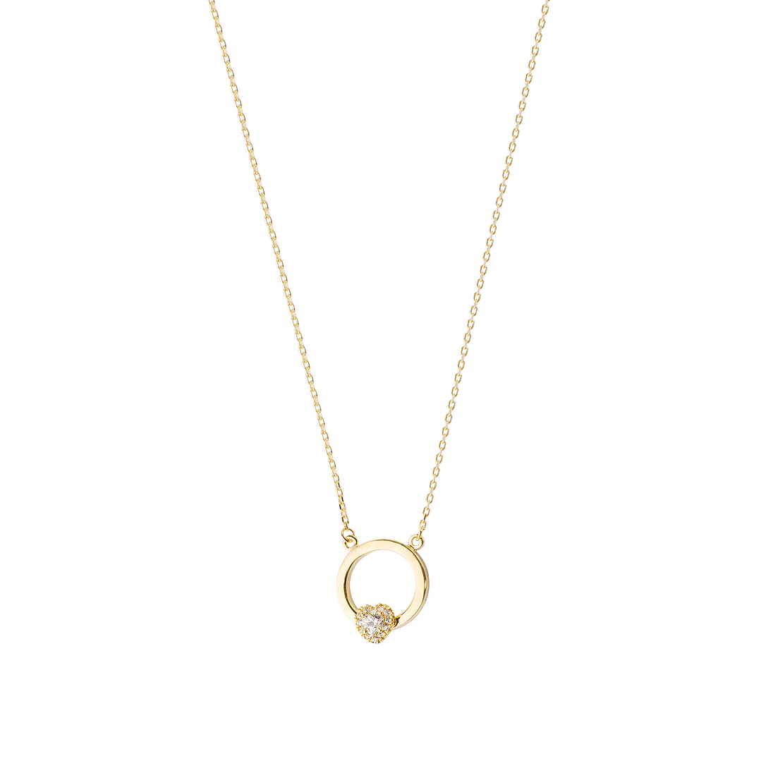 Collares de Oro 18kt Modelo Corazón de Circonita 3