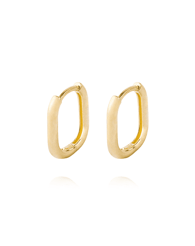 Aros de Oro 18kt Modelo Argollas Cuadradas