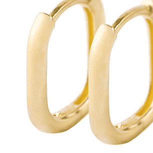 Aros de Oro 18kt Modelo Argollas Cuadradas