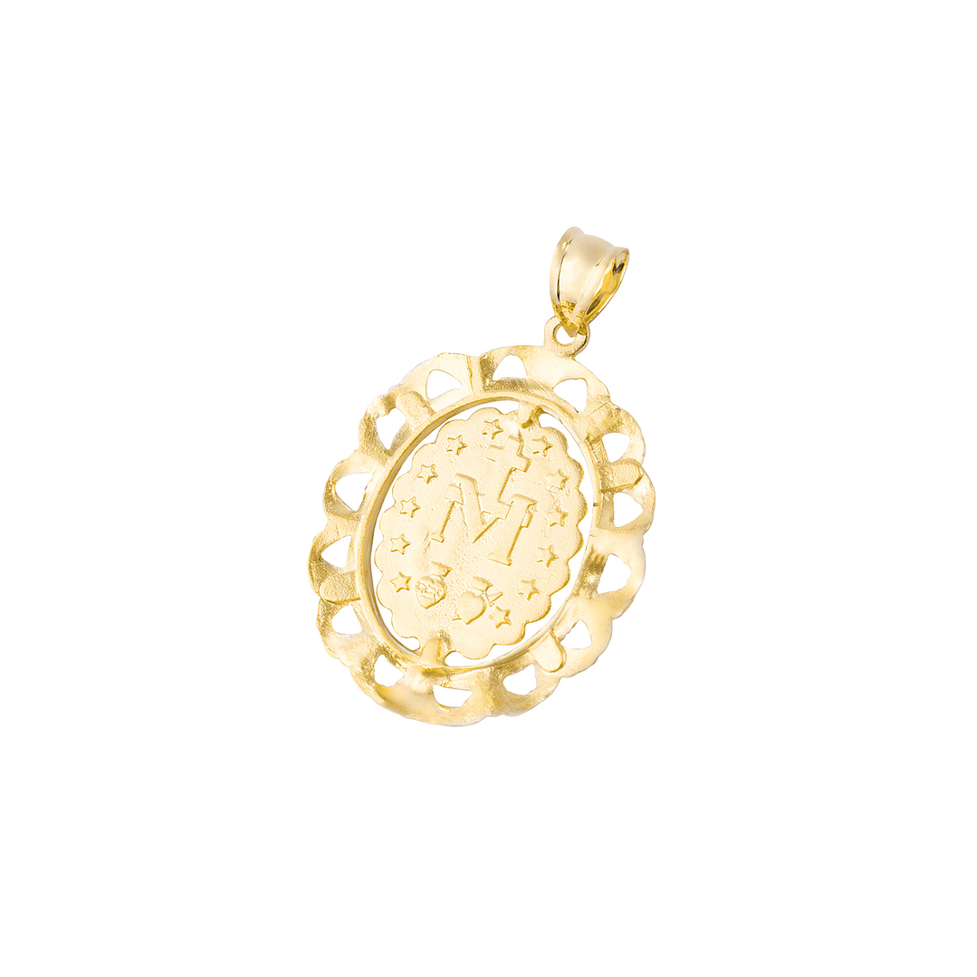 Colgante de Oro 18kt Virgen Milagrosa 30x25mm 2