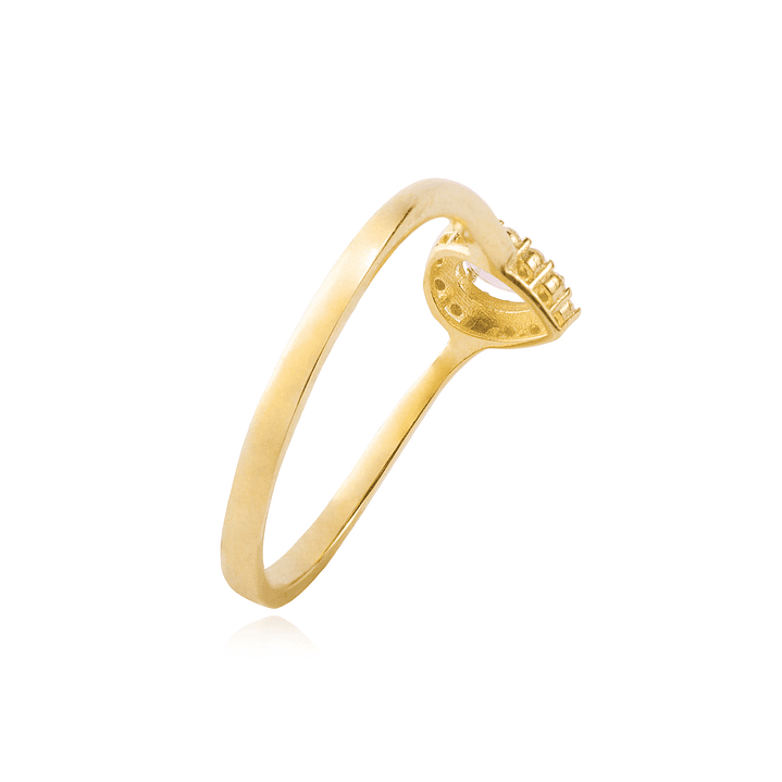 Anillo Compromiso de Oro 18kt Modelo Gota Rosa de Francia & Circón 3