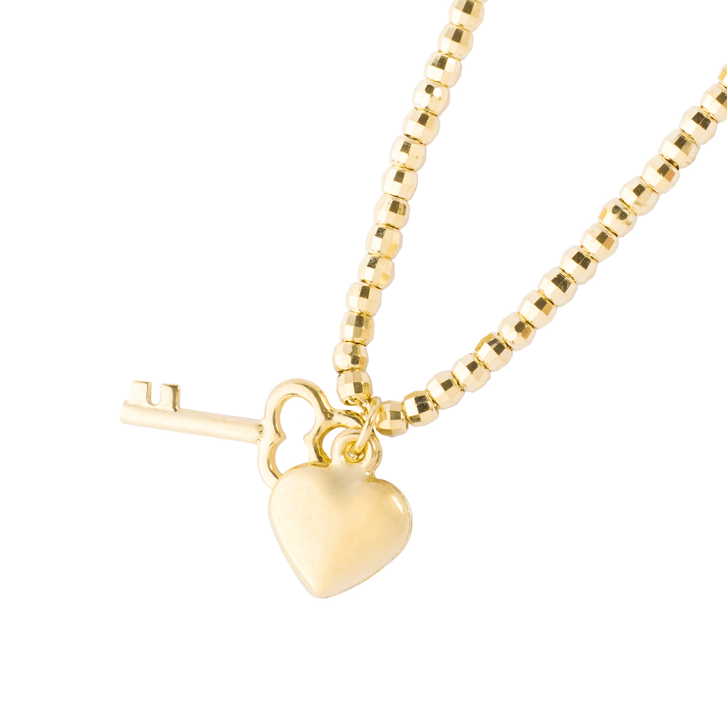 Collares de Oro 18kt Modelo Corazón y llave Colgante 3