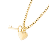 Collares de Oro 18kt Modelo Corazón y llave Colgante