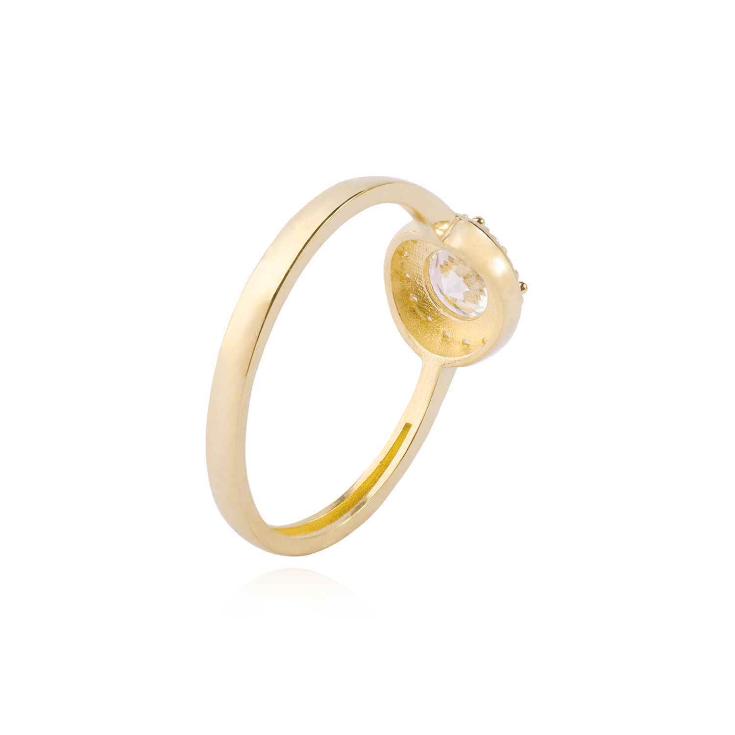 Anillo Compromiso Oro Amarillo 14kt Circonitas Destellantes 5mm 3
