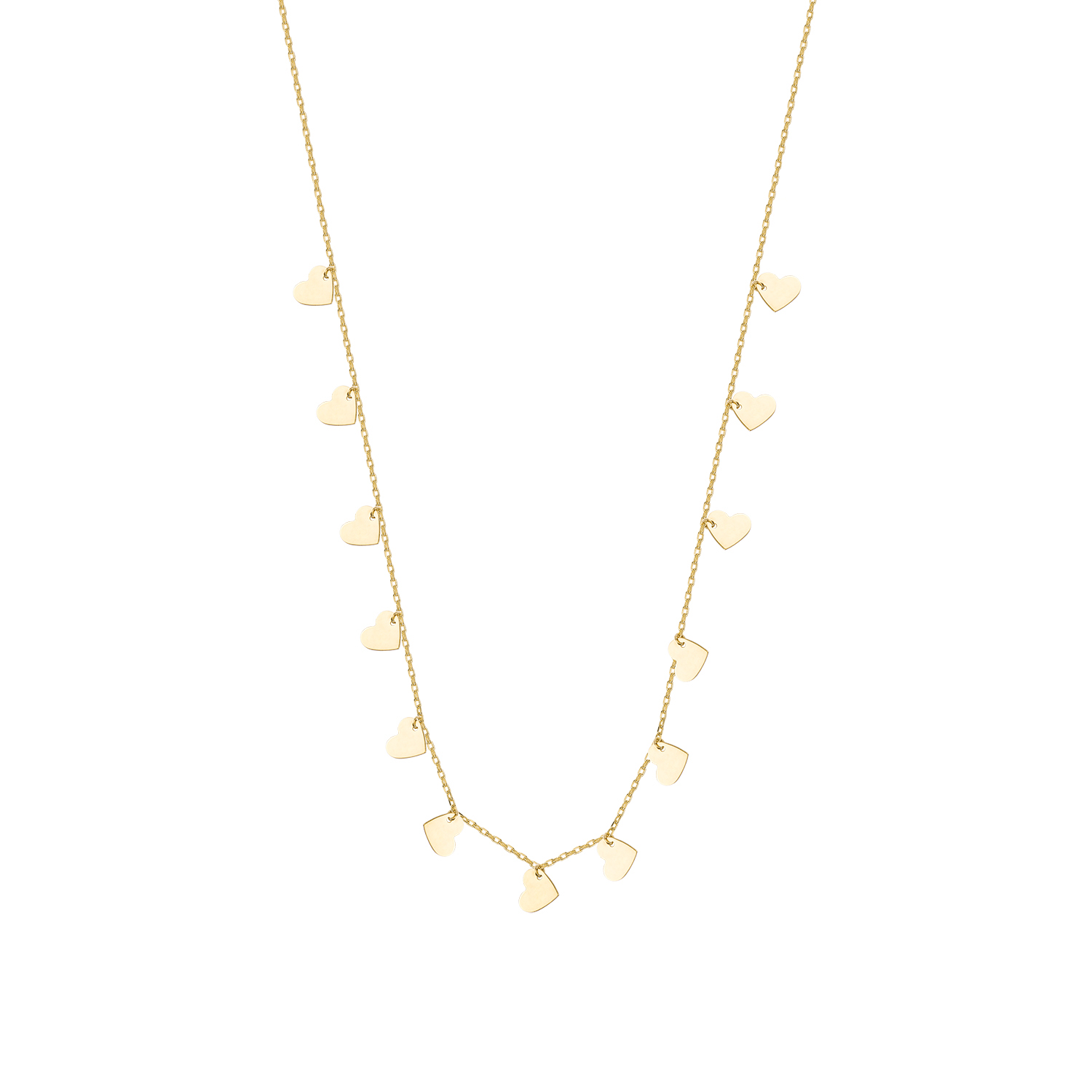 Collares de Oro 18kt Modelo Corazones en Cadeneta 2