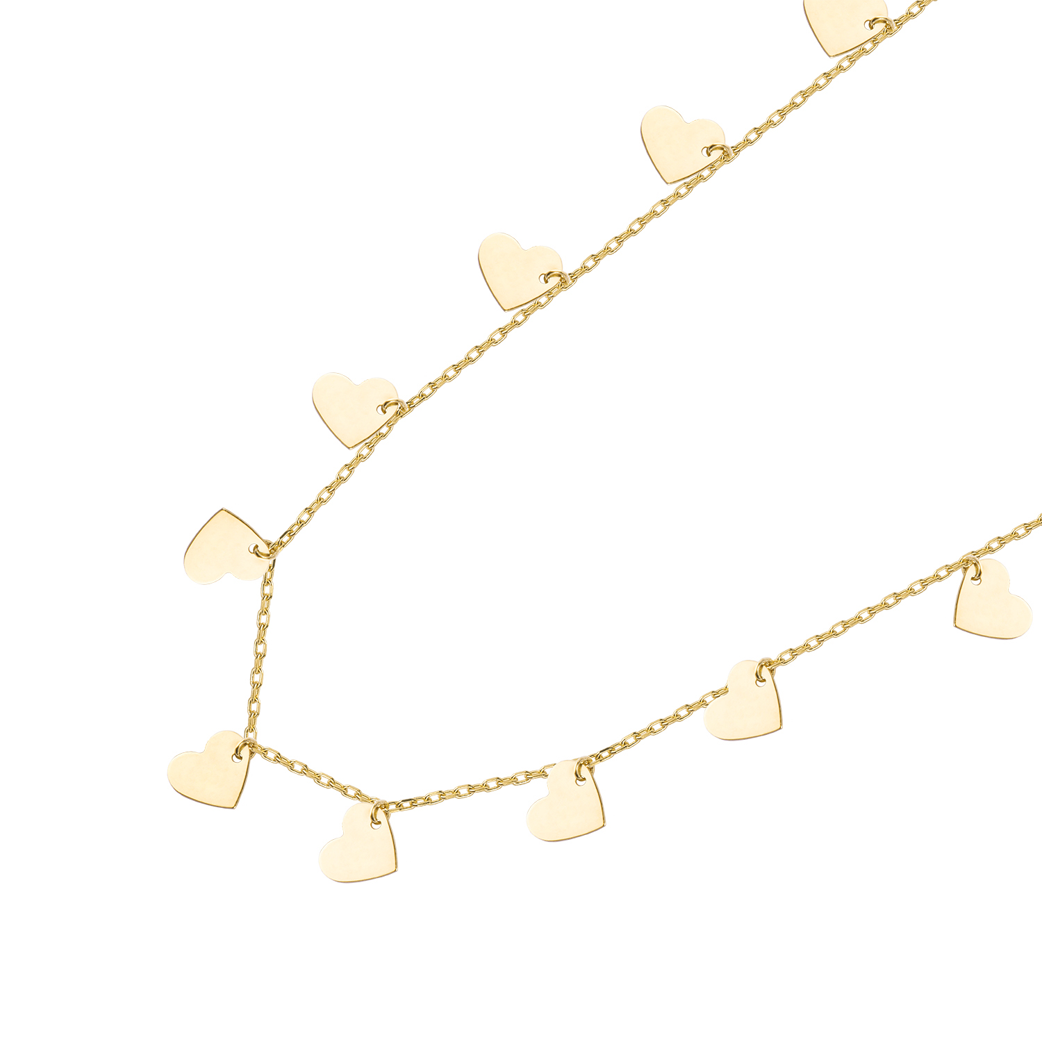 Collares de Oro 18kt Modelo Corazones en Cadeneta 1