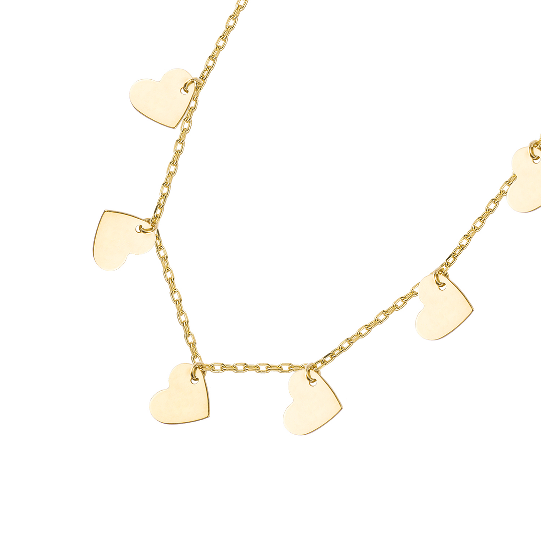 Collares de Oro 18kt Modelo Corazones en Cadeneta 3