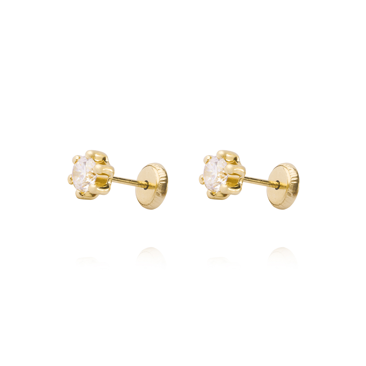Aros de Oro 9kt Circon 4mm 6 Grifas 1