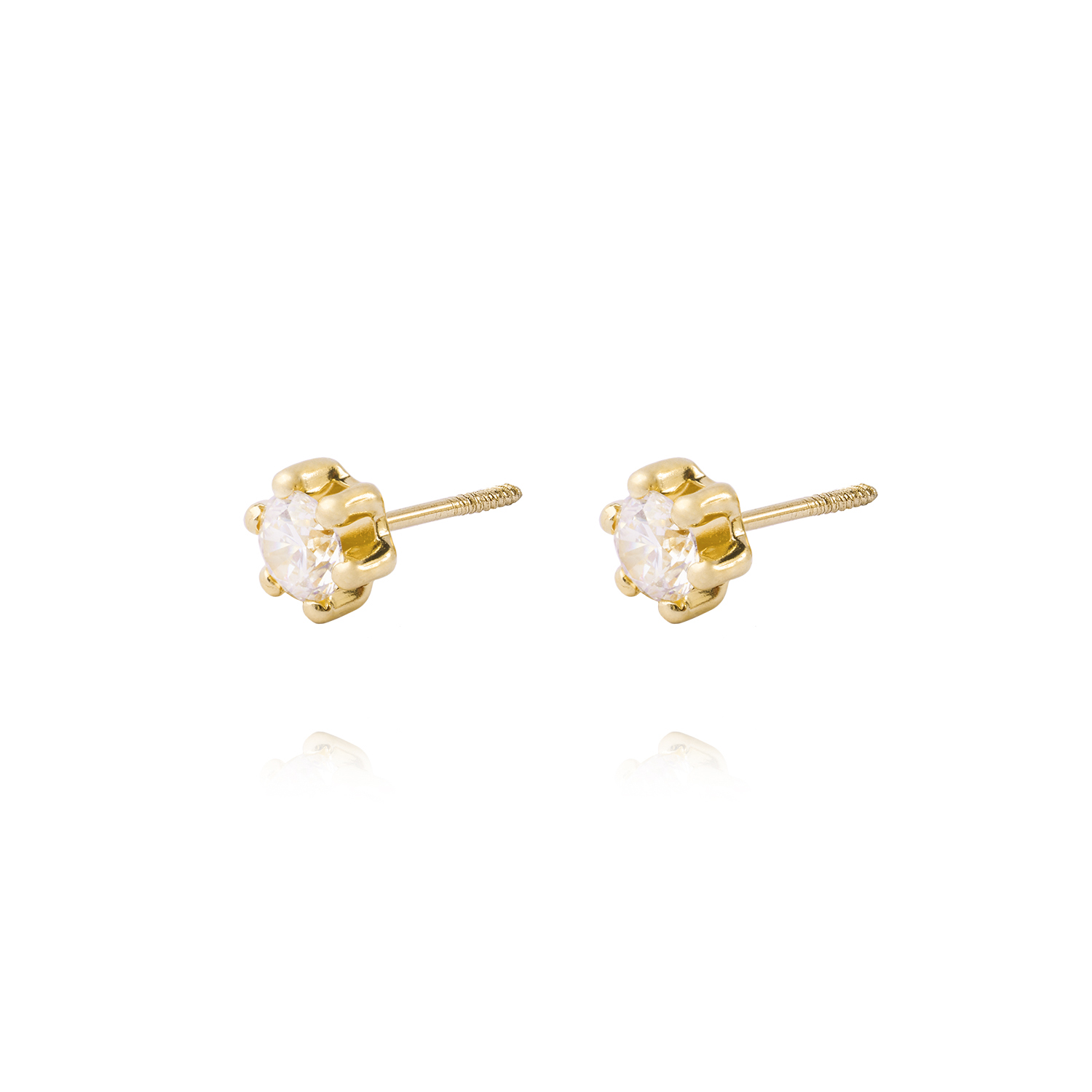 Aros de Oro 9kt Circon 4mm 6 Grifas 2