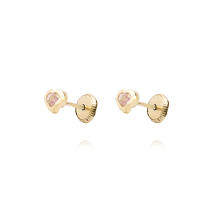 Aros de Oro 9kt Corazón Fluido Rosa Francia