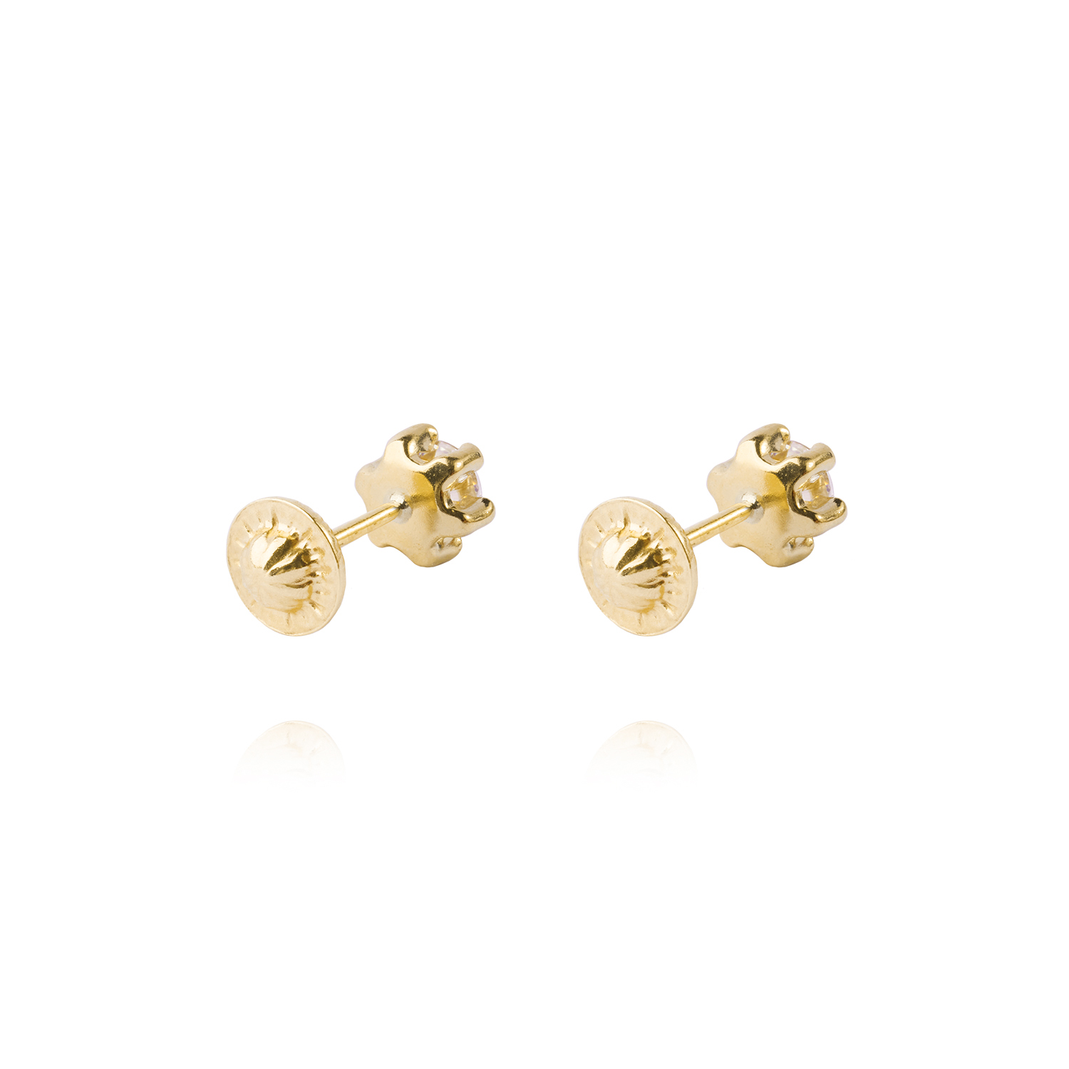 Aros de Oro 9kt Circon 4mm 6 Grifas 3