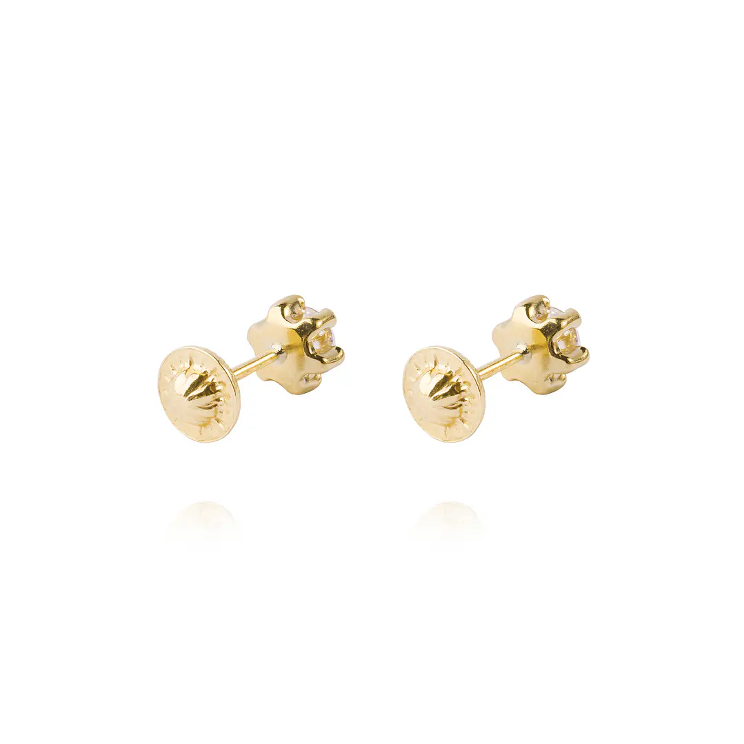 Aros de Oro 9kt Circon 4mm 6 Grifas 3