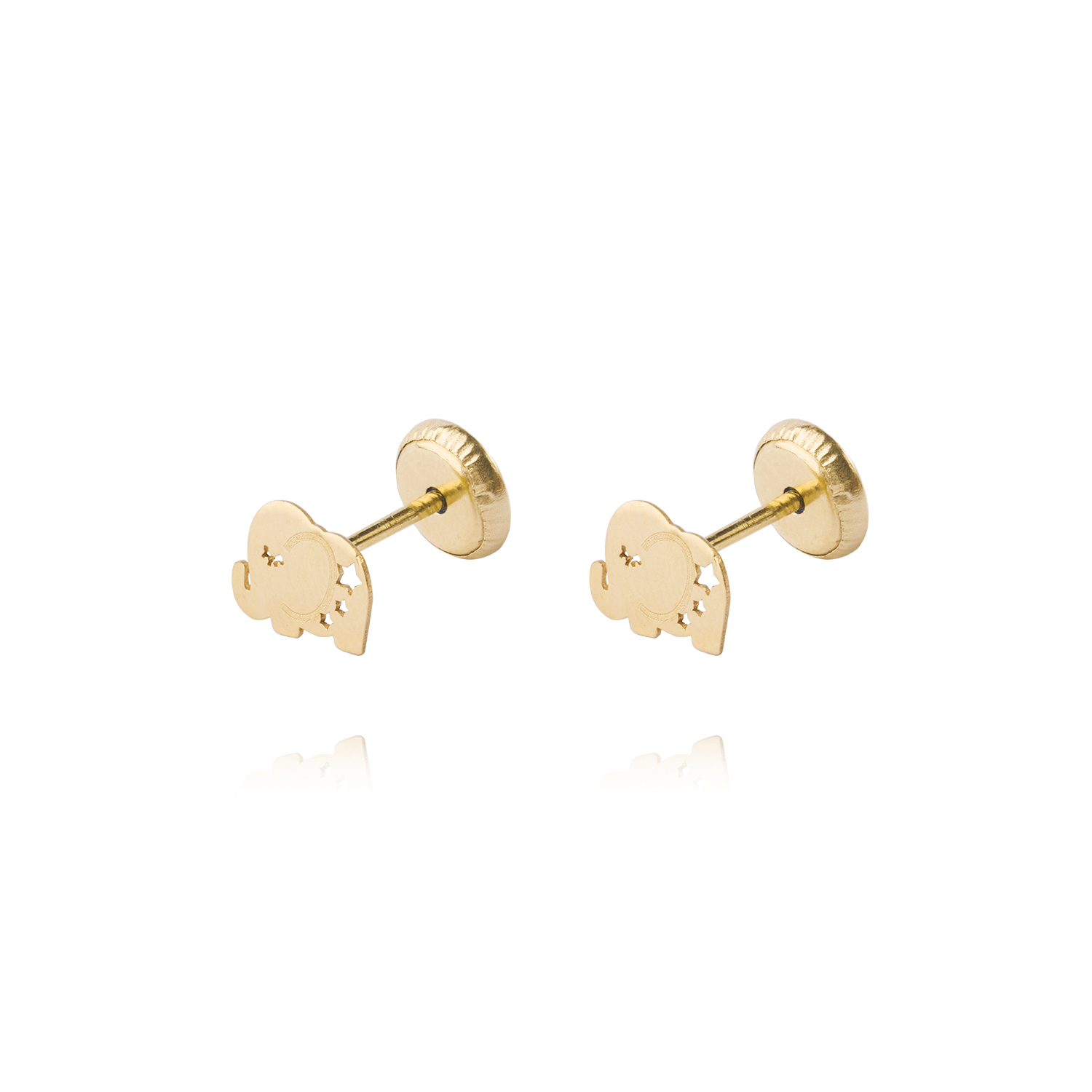 Aros de Oro 9kt Elefante Calado 1