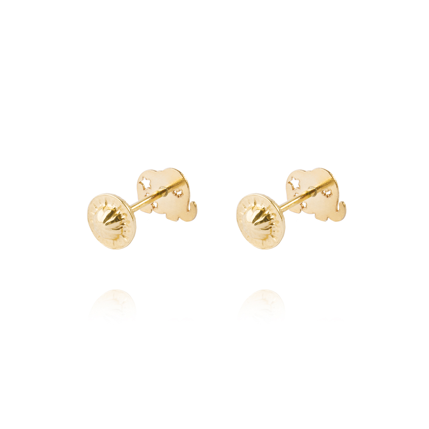 Aros de Oro 9kt Elefante Calado 3