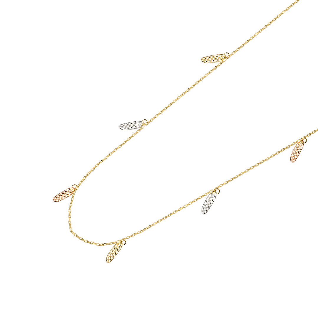 Collares de Oro 18kt Modelo Plumas Colgantes 1