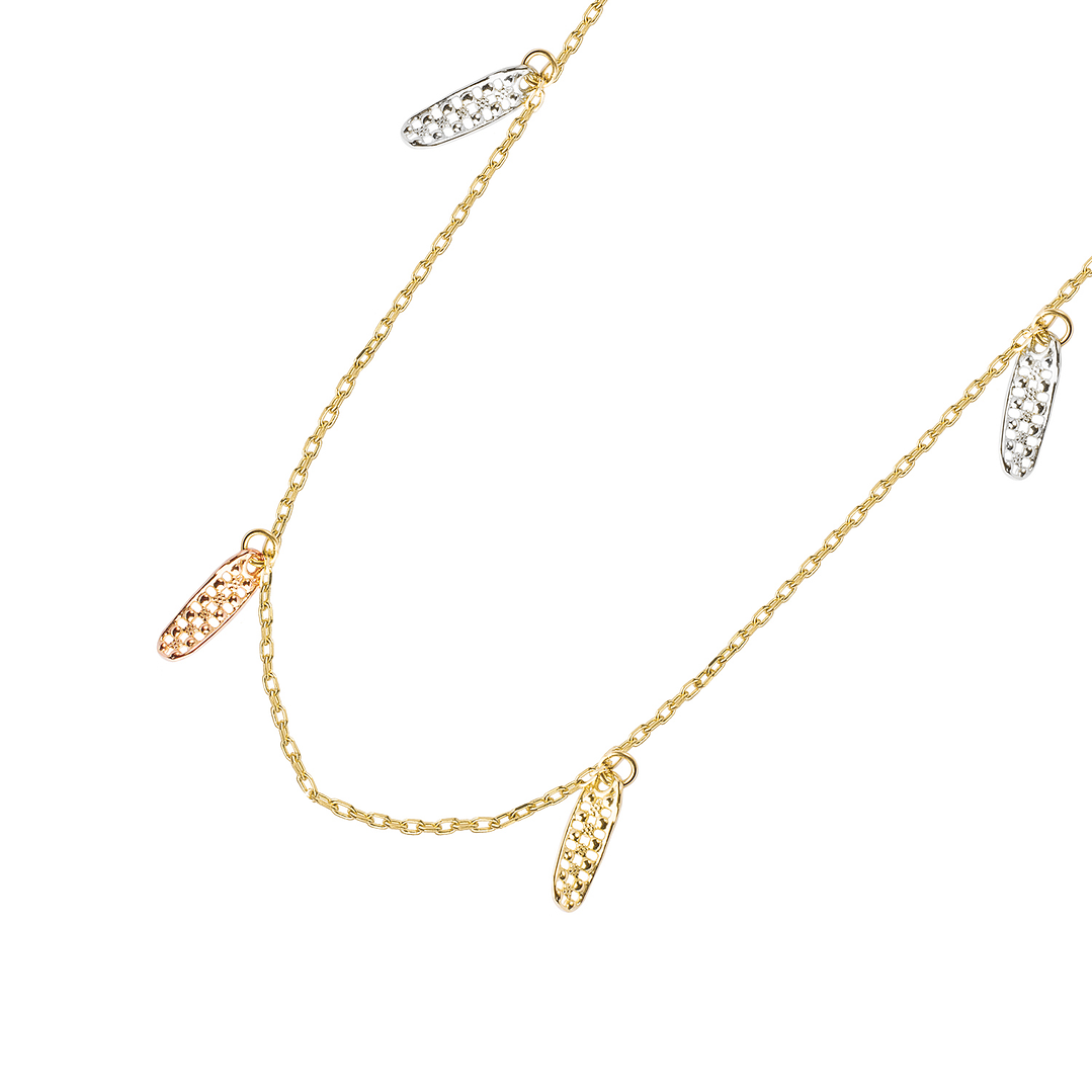 Collares de Oro 18kt Modelo Plumas Colgantes 2