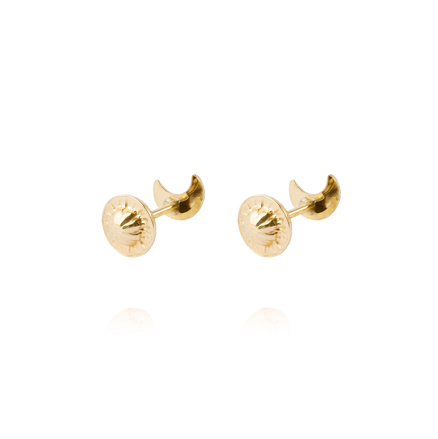 Aros de Oro 9kt Media Luna 3