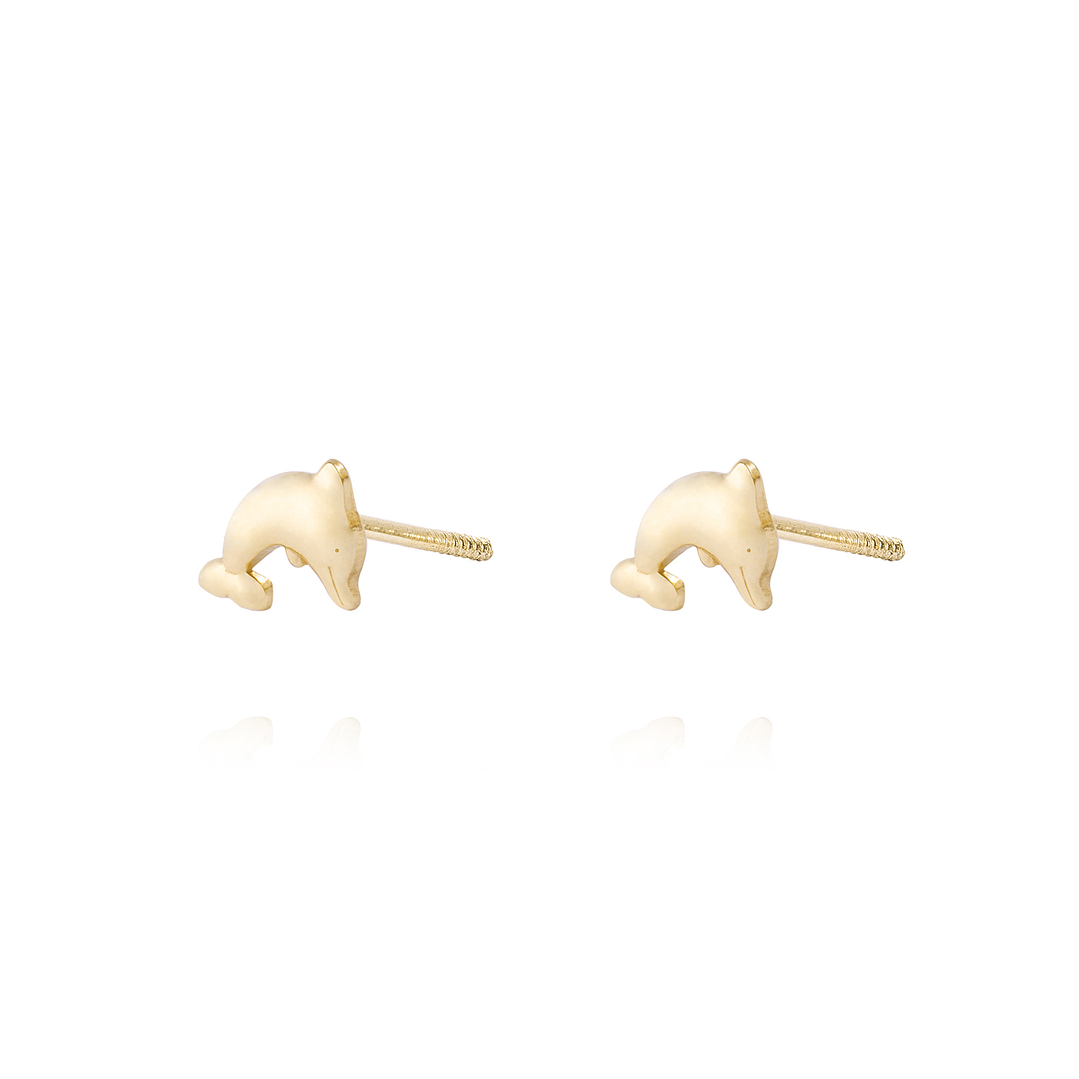 Aros de Oro 9kt Delfín Pequeño 2