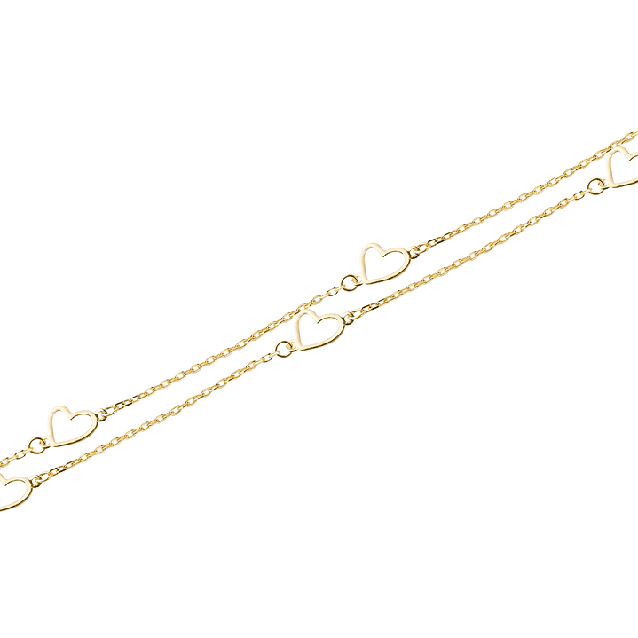 Pulseras de Oro 18kt Modelo Doble Corazón 3