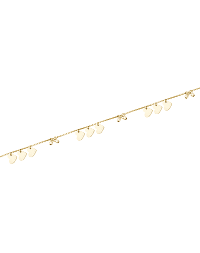 Pulseras de Oro 18kt Modelo Corazones Colgantes