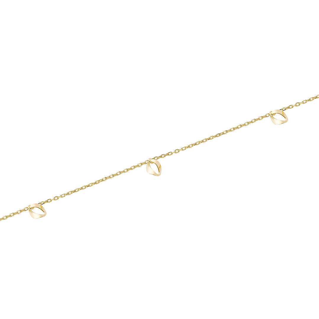 Tobilleras de Oro 18kt Modelo Argollas Colgantes 3