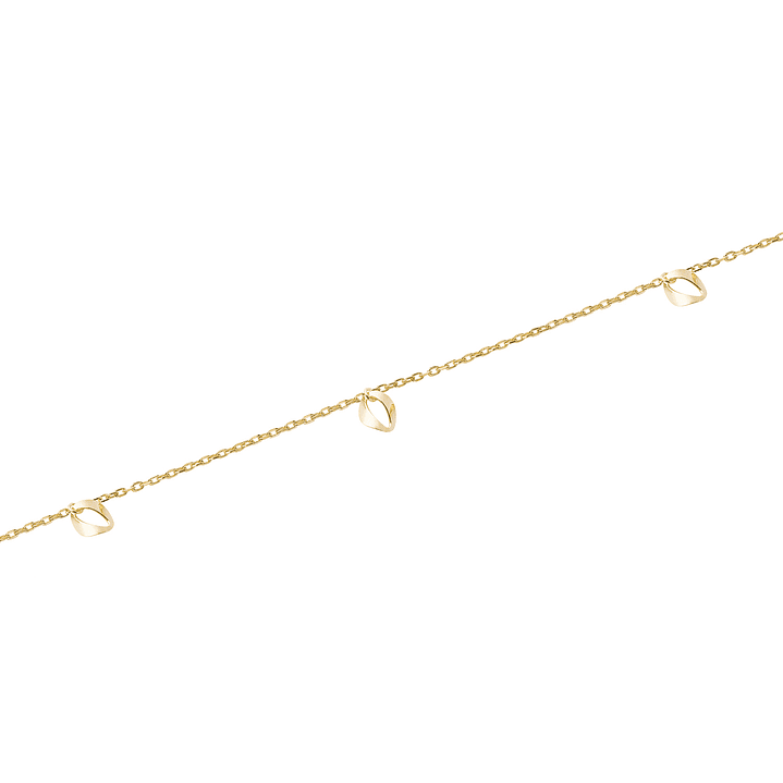 Tobilleras de Oro 18kt Modelo Argollas Colgantes 3