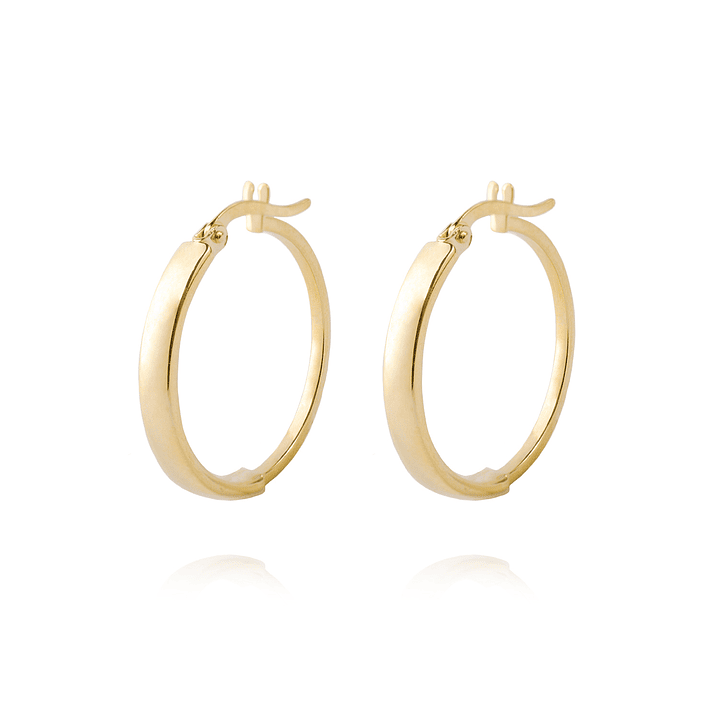 Aros de Oro 14kt Argolla Mitad Tubo 20mm 1