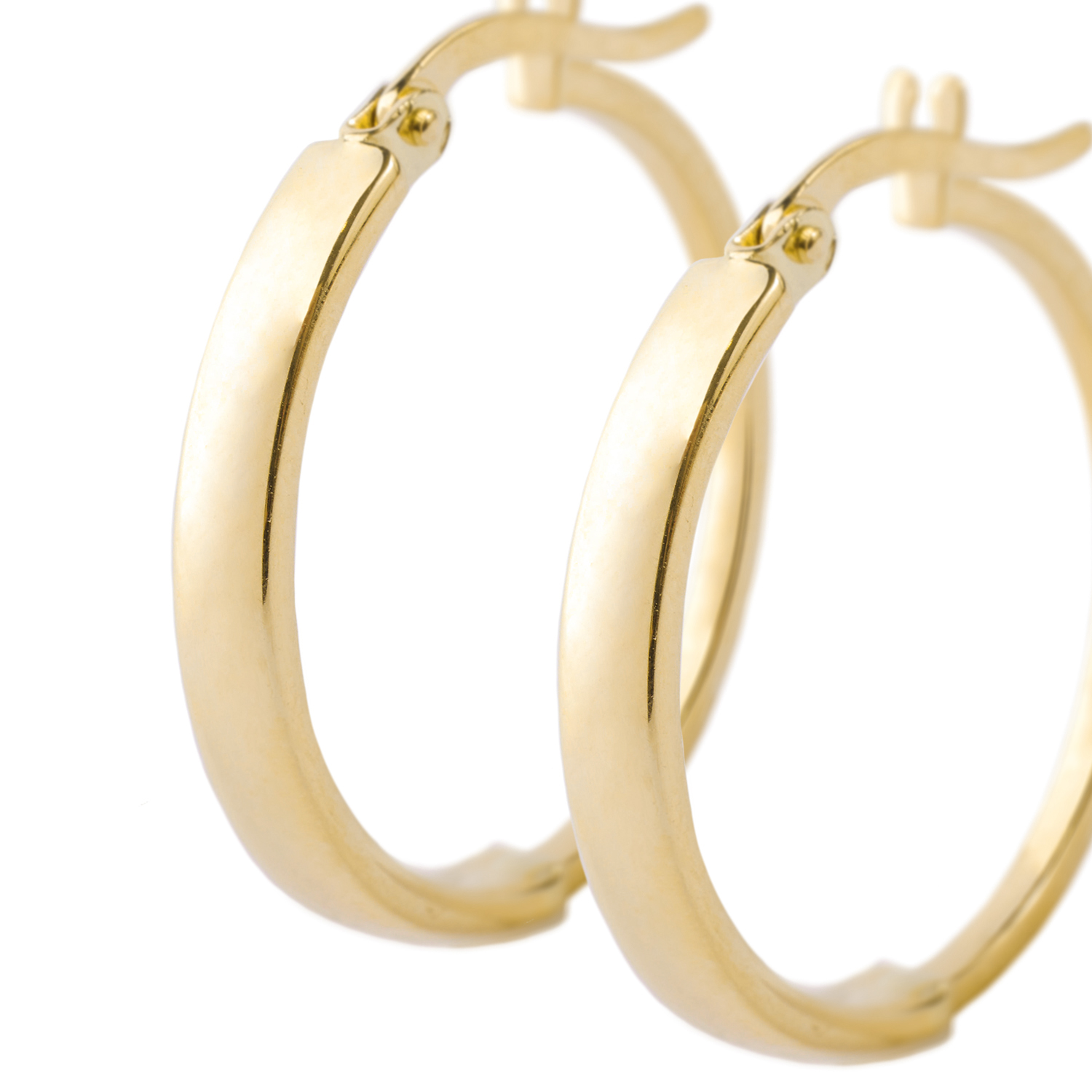 Aros de Oro 14kt Argolla Mitad Tubo 20mm 2