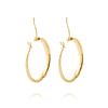 Aros de Oro 14kt Argolla Mitad Tubo 20mm