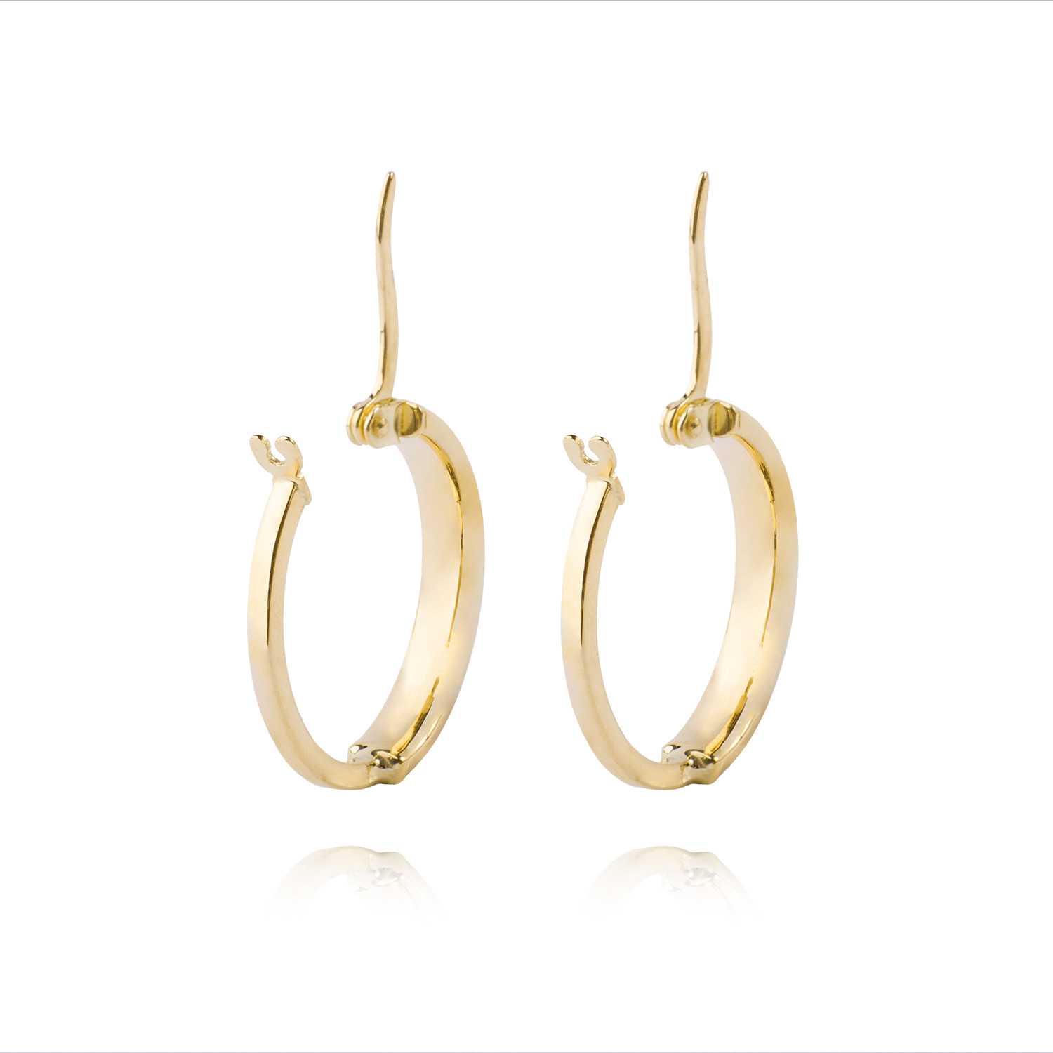 Aros de Oro 14kt Argolla Mitad Tubo 15mm 3
