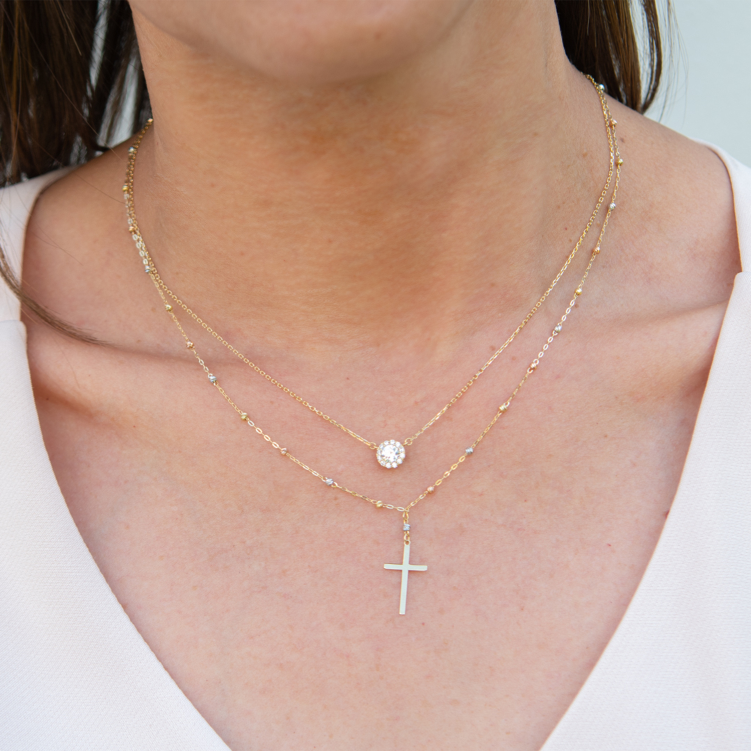 Collar de Oro 18kt Rosario Bicolor 2000 4