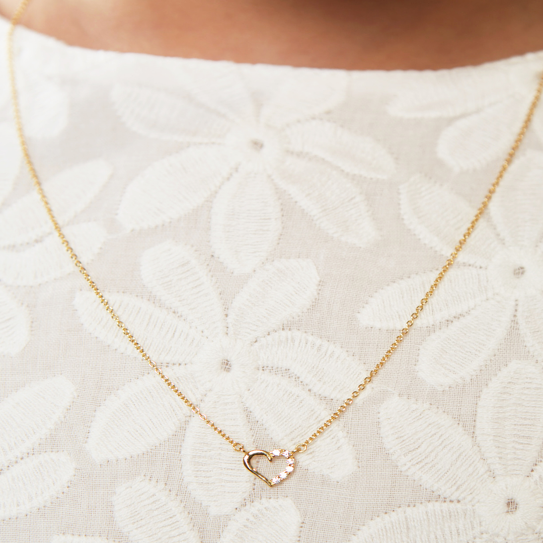 Collar Oro Amarillo 18kt Corazón Circonita 2003 4