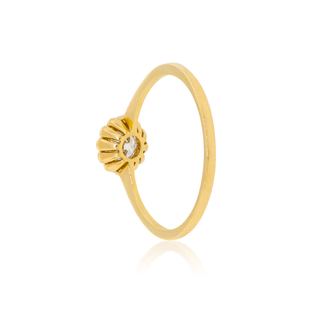 Anillo Compromiso de Oro 18Kt Roseta Circonita 4,0mm 3